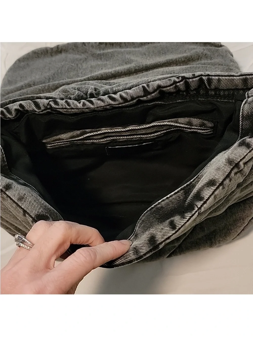 Zara quilted denim shoulder bag